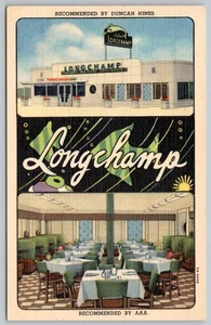 1940-50s LONG CHAMP DINING SALON AMARILLO TEXAS RESTAURANT DUNCAN HINES POSTCARD - Imagen 1 de 2