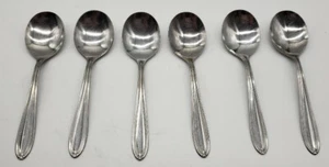Oneida OHS196 Ridges Pattern Cream Soup Spoons Discontinued Set Of 6 - Picture 1 of 3