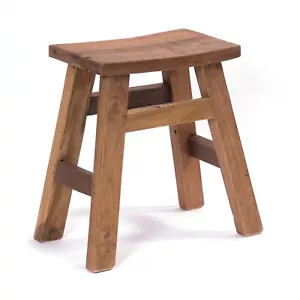 HOLZHOCKER "NOAH" | Teak & Mahagoni, 50cm | Pflanzenhocker, Teakhocker - Bild 1 von 6