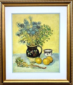 Vincent van Gogh "Stillleben, 1888" GERAHMTE KUNST Blumenstillleben Impressionist - Bild 1 von 4
