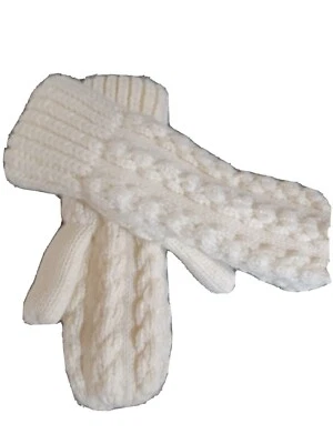 Vintage beige mitten knitted made in Philippine - Image 1 of 4