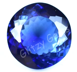 Natural Blue Ceylon Sapphire 23.90 Ct Round Certified Flawless Loose Gemstone - Picture 1 of 7