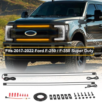 2x For 2017-2022 Ford Super Duty F250 F350 LED Grill Accent Lights Bar DRL 3000k - Image 1 of 4
