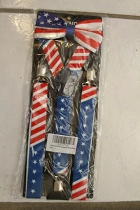 Boys Girls Kids Suspenders Fancy Red White Blue patriotic Adjustable Y-Shape - Picture 1 of 2
