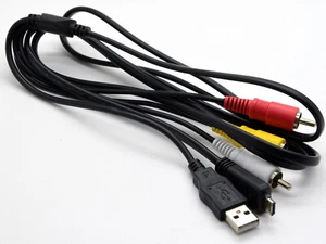 Cable USB de datos + cable de video AV plomo para Sony Cyber-shot DSC-H70 DSC-T99 DSC-T110 - Imagen 1 de 6