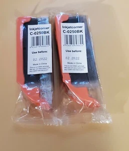 Lot of 2 Canon Replacement Ink Cartridges C-0250BK Black New Sealed - Picture 1 of 2