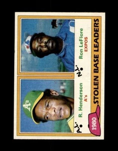 1981 Topps #4 Rickey Henderson Ron LeFlore NM or BETTER *80s STAR AUCTIONS* - Afbeelding 1 van 2