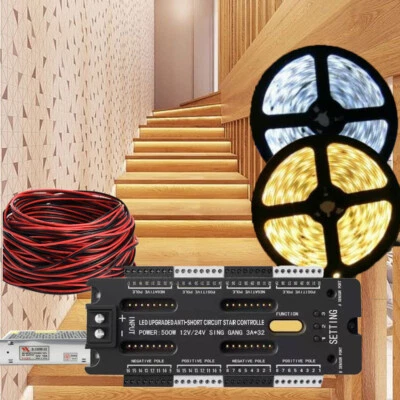 Stair PIR Motion Sensor Controller LED Night Light Dimmer Stairs 5050 strip lamp - Image 1 of 4