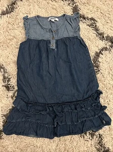 DKNY Denim Shirt Dress Girls Size 6 Sleeveless Button Up Dress - Picture 1 of 7