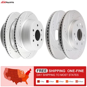 329.9 mm Front Rear DRILL SLOT BRAKE ROTOR FOR CADILLAC ESCALADE 2007 - 2013 - Imagen 1 de 6
