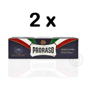 PRORASO Shaving Cream Tube Blue/Protective Aloe & Vitamin E 150ml 2XPACK DOUBLE - Picture 1 of 3