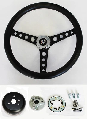 Volante Buick Skylark Gran Sport 1964-1966 negro sobre negro 14 1/2" Foto 1 de 4