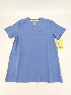 Blusa Médica Landau Forward LT110 para Hombre Azul Medio Cómoda Elastizada 3 Pkt Cuello en V Foto 1 de 4