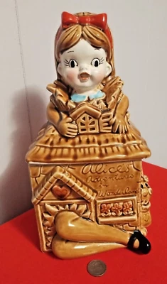Tarro de galletas de cerámica de Alicia en el país de las maravillas Japón (raro) Foto 1 de 4
