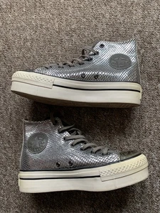 Zapatillas deportivas Converse Platform Chelsea UK5 Chuck Taylor Hi-Top metálicas informales - Imagen 1 de 10