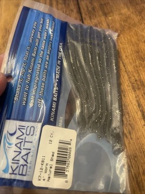 KINAMI 4" K-7 12 unidades DROP SHOT GUSANOS K7-12-K811 sábalo natural nuevo paquete Foto 1 de 2