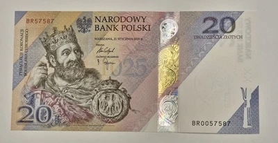 Billete Polonia 20 Zlotys 2025 Conmemorativo Polonia 20 zl 2015 Bolesław Chrobry  Foto 1 de 4