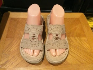 EARTH SPIRIT Sandali donna beige 8 slingback comodi cinturino elastico Gelron 2000 - Foto 1 di 17
