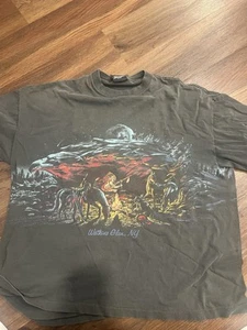 Vintage 90s Native American All Around Wildlife Print Made In USA XL Tee Shirt - Picture 1 of 8