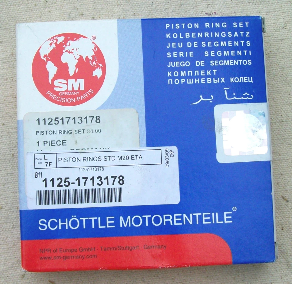 Juego de anillos de pistón, estándar - 11 25 1 713 178 - BMW 325e/528e, 82-87 Foto 1 de 1