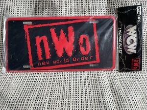 NWO WCW License Plate Vtg 1999 Metal Black Red Wolf Pac Sting Hogan Nash Hall