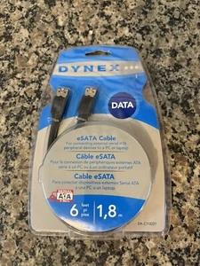 Dynex ESata Cable 6 ft foot 1,8 M Supports 3 GBPS EXTERNAL SERIAL ATA DX-C113221 - Picture 1 of 5
