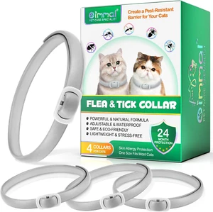 4 Pezzi Collare Antiparassitario per Gatti, Collare Antipulci Con Zecche per Gat - Foto 1 di 12