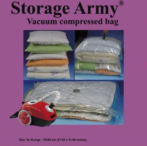 Aufbewahrung Armee 5er Pack XLarge Versiegelt Komprimiert Vakuum Aufbewahrung Platzsparend Beutel - Bild 1 von 9