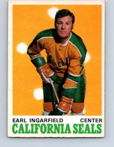 VINTAGE HOCKEY CARD OPC 1970 CALIFORNIA SEALS EARL INGARFIELD NO76 - Imagen 1 de 2