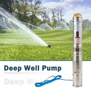 4" Deep Well Borehole Submersible Pump Clean Water Stainless Steel 370W 42M Head - Picture 1 of 17