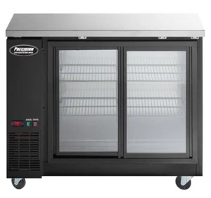 New 48" Back Bar Refrigerator Beer 2 Door Glass 4' Cooler New Bottle Sliding - Picture 1 of 3