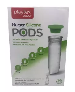 Playtex Baby Nurser Riutilizzabile Silicone PODS 6 Sistema di Trasferimento Conservazione Latte Seno - Foto 1 di 7