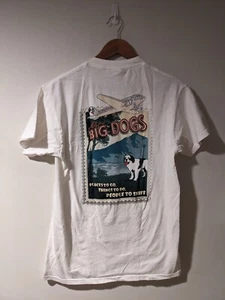 Vintage 1997 Big Dogs Places to Go White Medium T-Shirt - Picture 1 of 9
