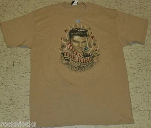 Elvis Shirt Gr. XL Nagelneu Selten Hellbraun Mint T Shirt Elvis Presley Liquid Blue - Bild 1 von 3