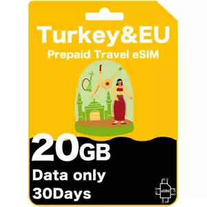 Turkey & Europe Prepaid Travel eSIM (Data Only) - Turkcell - Picture 1 of 8
