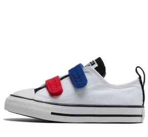 CONVERSE Chuck Taylor All Star CTAS OX Low Top WHITE RED BLUE SZ. 10 Kids - Picture 1 of 6