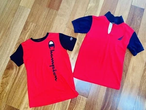 Polo Button Boys Shirt and Champion Kids Bundle of 2 Shirts Size 10/12 - Picture 1 of 7