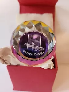 BARTELL DRUGS Pharmacy 120 Years Crystal Paper Weight - Picture 1 of 4