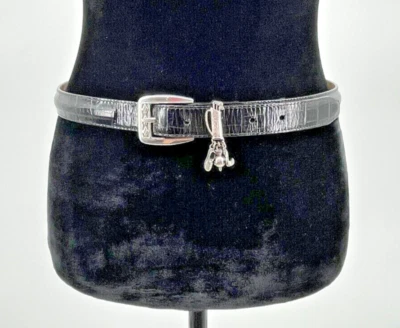Bolso de golf Brighton para mujer tono plateado cinturón de cuero de cocodrilo negro talla grande 34 Foto 1 de 4