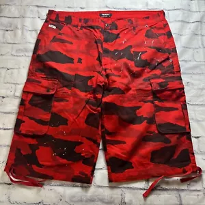 Truckfit Red Camouflage Cargo Shorts Paint Splatter Men’s Size 42 - Picture 1 of 4