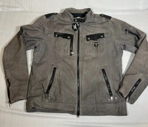 Mens Size Large Harley Davidson Military Style Grey Jacket (A7) - Picture 1 of 6