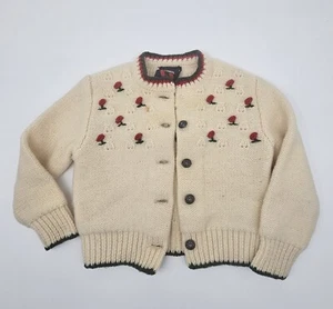 VTG Giesswein Baby Toddler Knitted Cardigan Sweater Austria Embroidered Size 2 - Picture 1 of 23