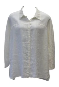 Flax Dramatic Shirt NWT Milk Oversize Artsy Linen size 1X / 1G - Picture 1 of 3