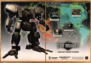 Front Mission 3 Squaresoft PS RPG - 2 Seiten Videospiel Druck Werbung Poster Kunst 2000 - Bild 1 von 5