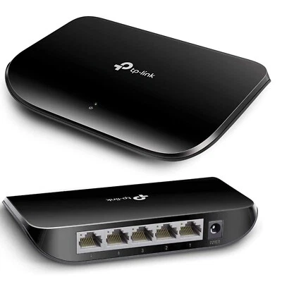 Switch 5-Port Gigabit TP-Link TL-SG1008D Schwarz Netzwerk LAN RJ-45 1000 MBit - Bild 1 von 4