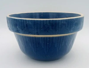 Nesting Clay City Pottery Mixing Bowl 6.25 in Picket Fence Cobalt Blue Stoneware - Picture 1 of 7