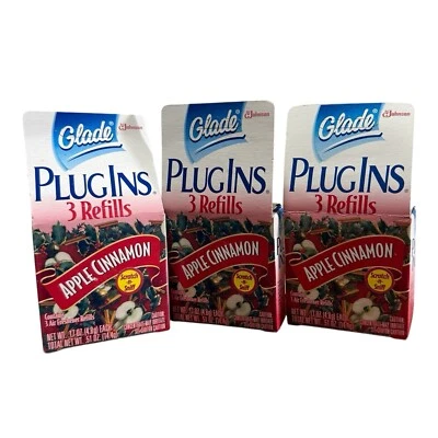 3 New Vintage 1999 Glade Plug Ins Holiday Apple Cinnamon Refills 3-refills HTF - Image 1 of 2