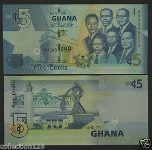Ghana 5 Cedi BANKNOTE 2011 UNC - Picture 1 of 1