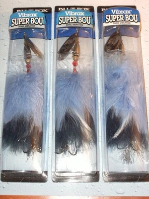 (3) Señuelos giratorios Blue Fox Vibrax Super Bou en línea Musky Pike ~ 13/16 oz. Foto 1 de 4