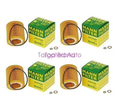 4 pcs Mann Oil Filter for BMW 130i 330i 335i 435i 523i 530i 630i 640i X1 X3 X5 Foto 1 de 3